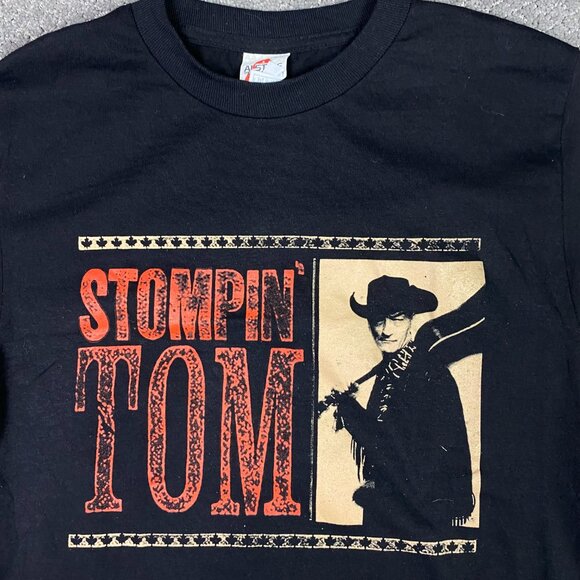 Vintage NWOT Stompin' Tom Connors T Shirt Men's Small Black Cotton - Picture 2 of 6